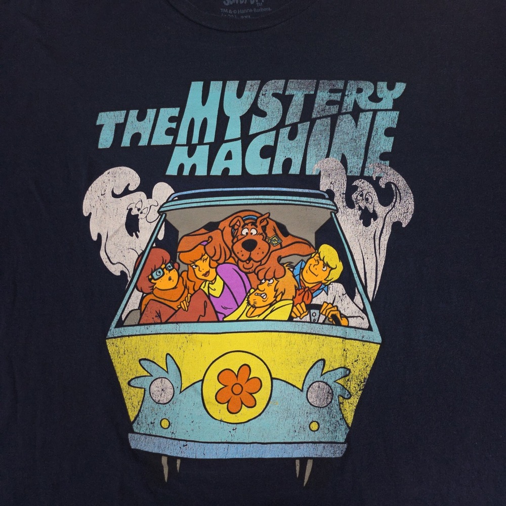 Scooby-Doo Hanna-Barbera The Mystery Machine Graphic T-Shirt Mens 2XL Navy Blue